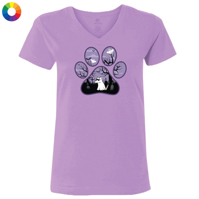 Spooky Paw - Ladies T-Shirt V-Neck