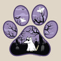Spooky Paw - Ladies Curvy V-Neck Tee