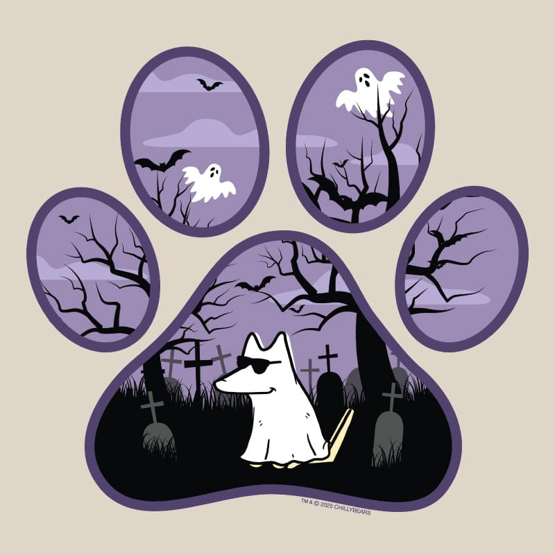 Spooky Paw - Ladies Curvy V-Neck Tee