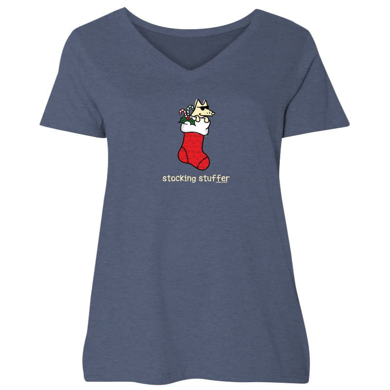 Stocking Stuffer - Ladies Curvy V-Neck Tee