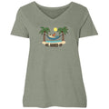 All Booked Up For Summer - Ladies Curvy V-Neck Tee