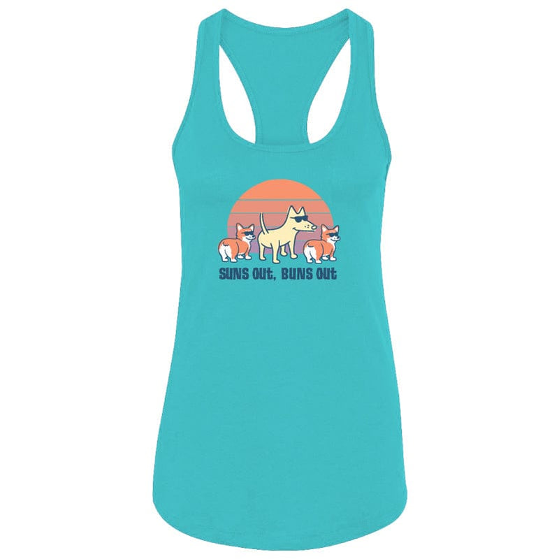 Suns Out Buns Out - Ladies Racerback Tank Top