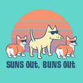Suns Out Buns Out  - Ladies T-Shirt V-Neck