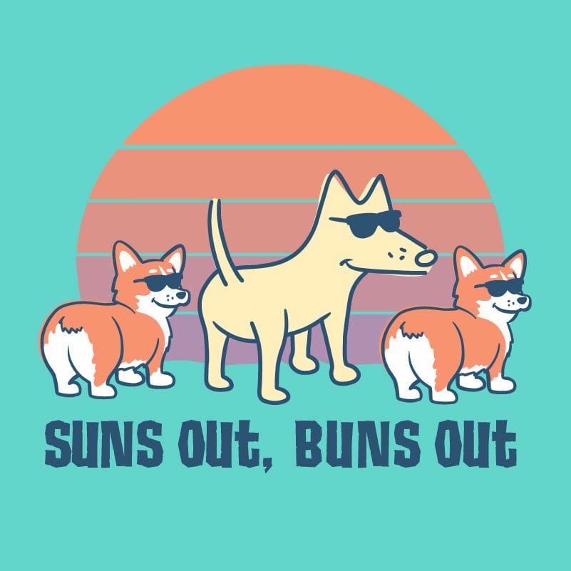 Suns Out Buns Out  - Ladies T-Shirt V-Neck