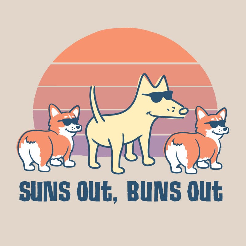 Suns Out Buns Out - Ladies Curvy V-Neck Tee