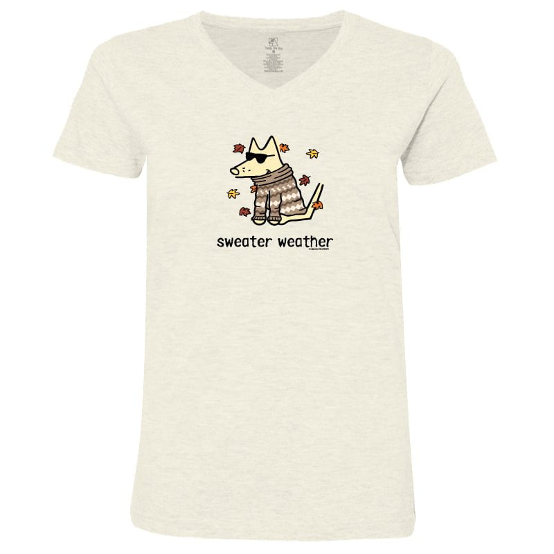 Sweater Weather -  Ladies T-Shirt V-Neck