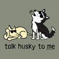 Talk Husky To Me - Ladies Curvy V-Neck Tee