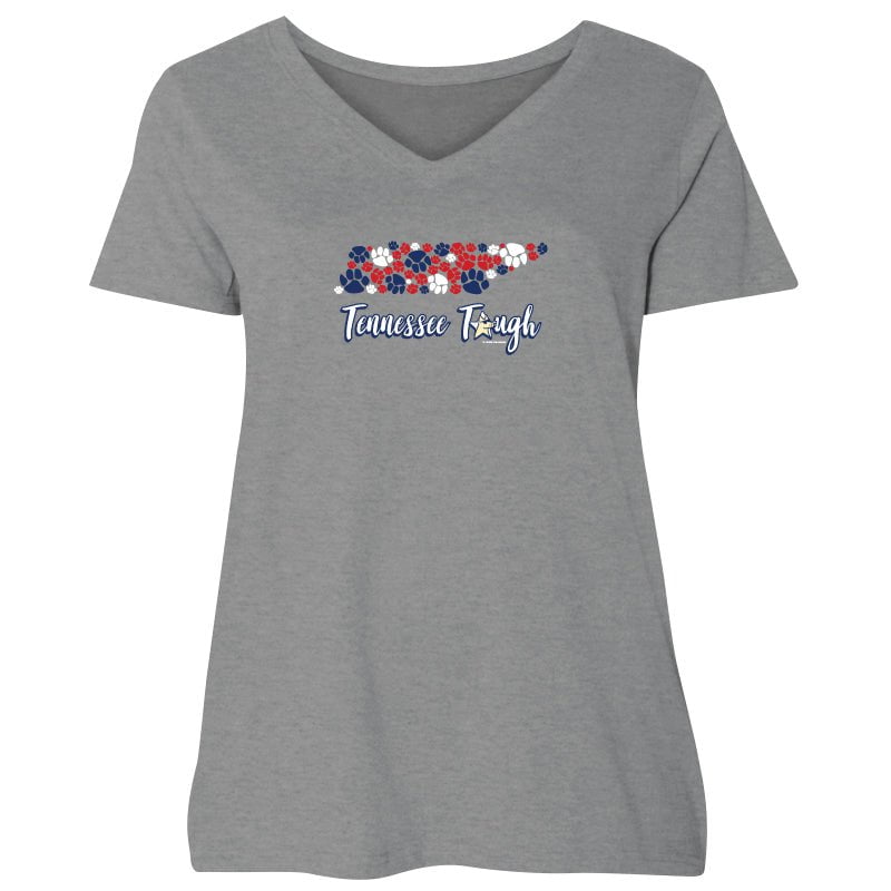 Tennessee Tough - Ladies Curvy V-Neck Tee