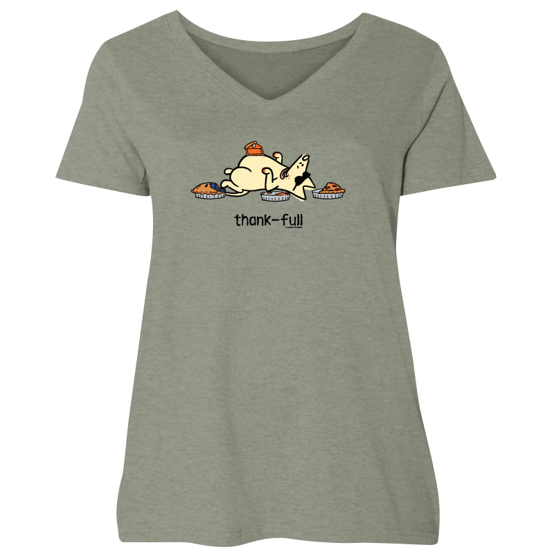 Thankfull - Ladies Curvy V-Neck Tee