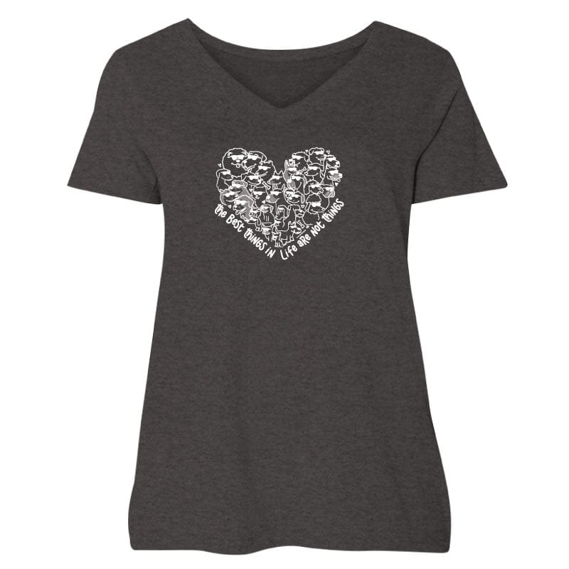 The Best Things In Life - Ladies Curvy V-Neck Tee