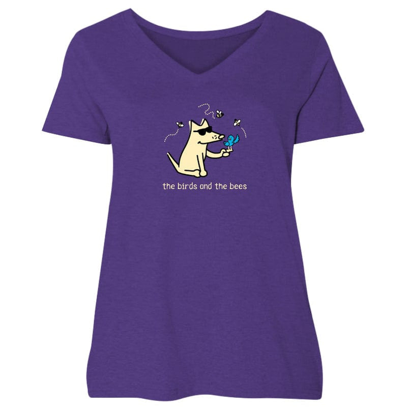The Birds and The Bees - Ladies Curvy V-Neck Tee
