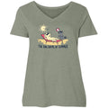 Dog Days of Summer - Ladies Curvy V-Neck Tee