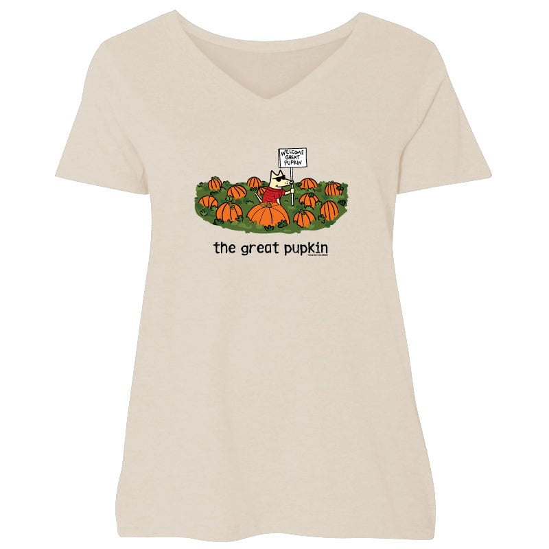 The Great Pupkin - Ladies Curvy V-Neck Tee