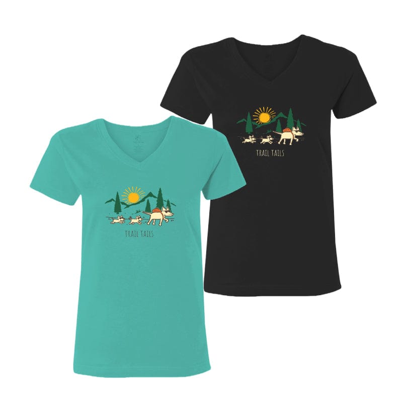 Trail Tails - Ladies T-Shirt V-Neck