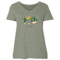 Trail Tails - Ladies Curvy V-Neck Tee