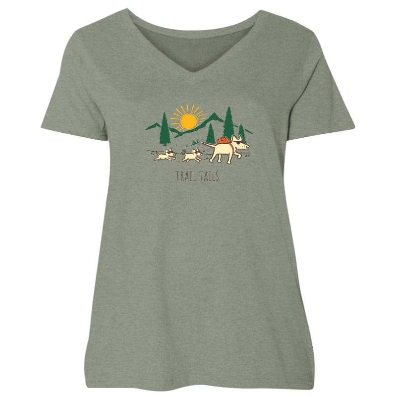 Trail Tails - Ladies Curvy V-Neck Tee