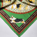 Pembroke Welsh Corgi Green Silk Scarf