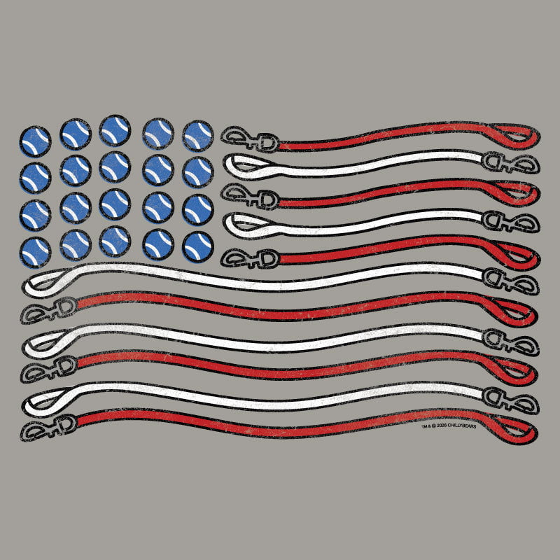 American flag design made with tools on a gray background