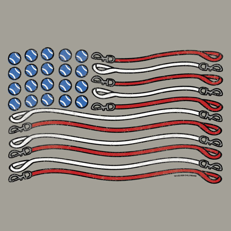 American flag design made with tools on a gray background