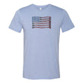Light blue t-shirt with a graphic design on a white background