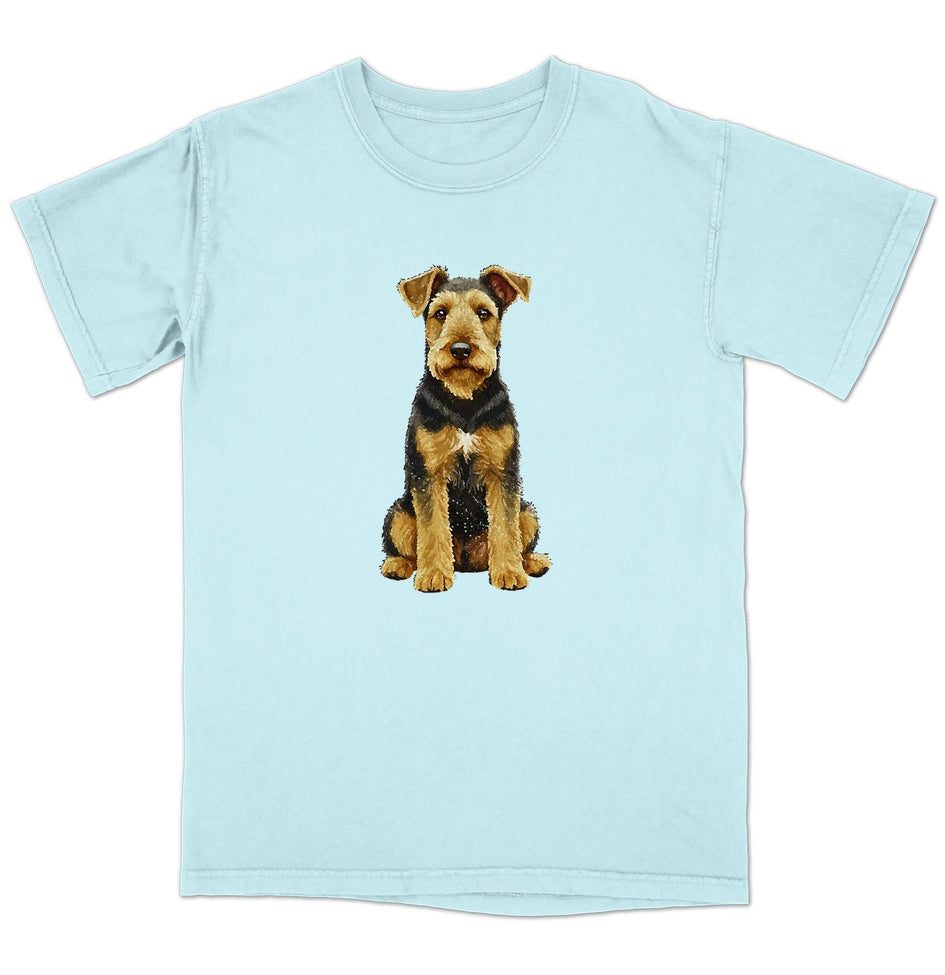 Watercolor Airedale Terrier Adult Unisex Garment-Dyed T-Shirt