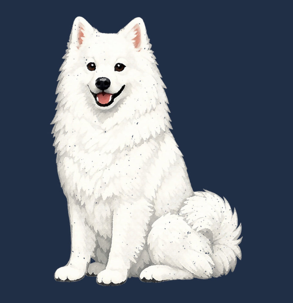Watercolor American Eskimo Dog Adult Unisex T-Shirt