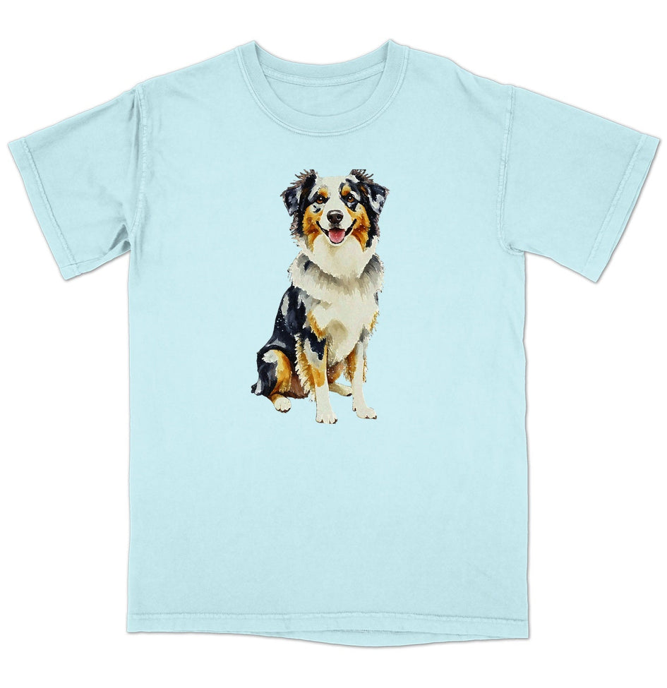 Watercolor Australian Shepherd Adult Unisex T-Shirt