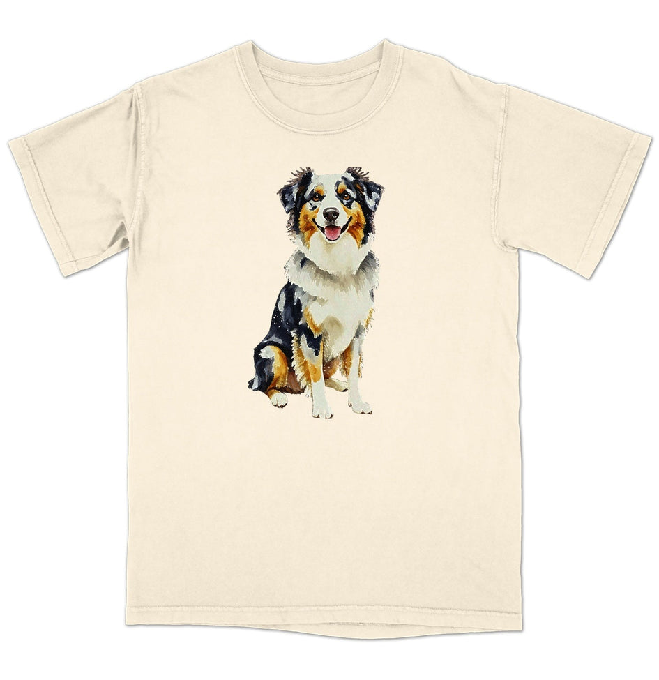 Watercolor Australian Shepherd Adult Unisex T-Shirt