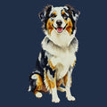 Watercolor Australian Shepherd Adult Unisex T-Shirt