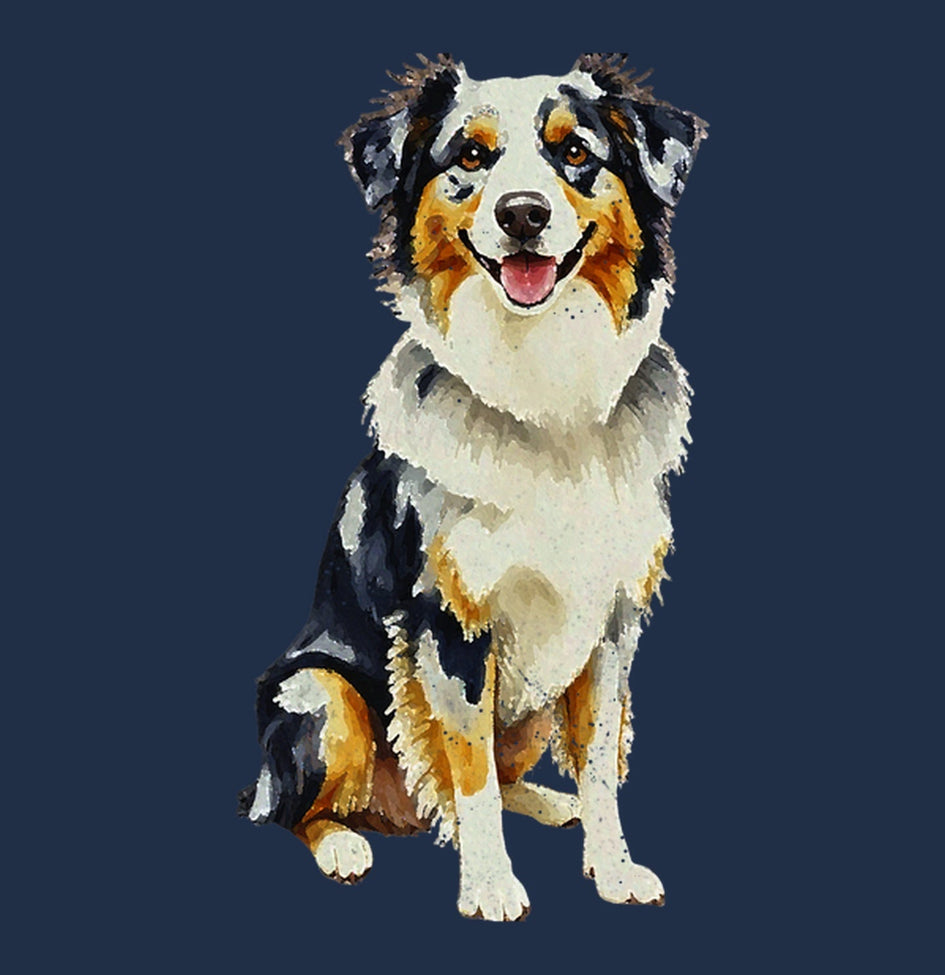 Watercolor Australian Shepherd Adult Unisex T-Shirt