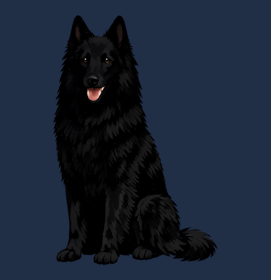 Watercolor Belgian Sheepdog Adult Unisex T-Shirt