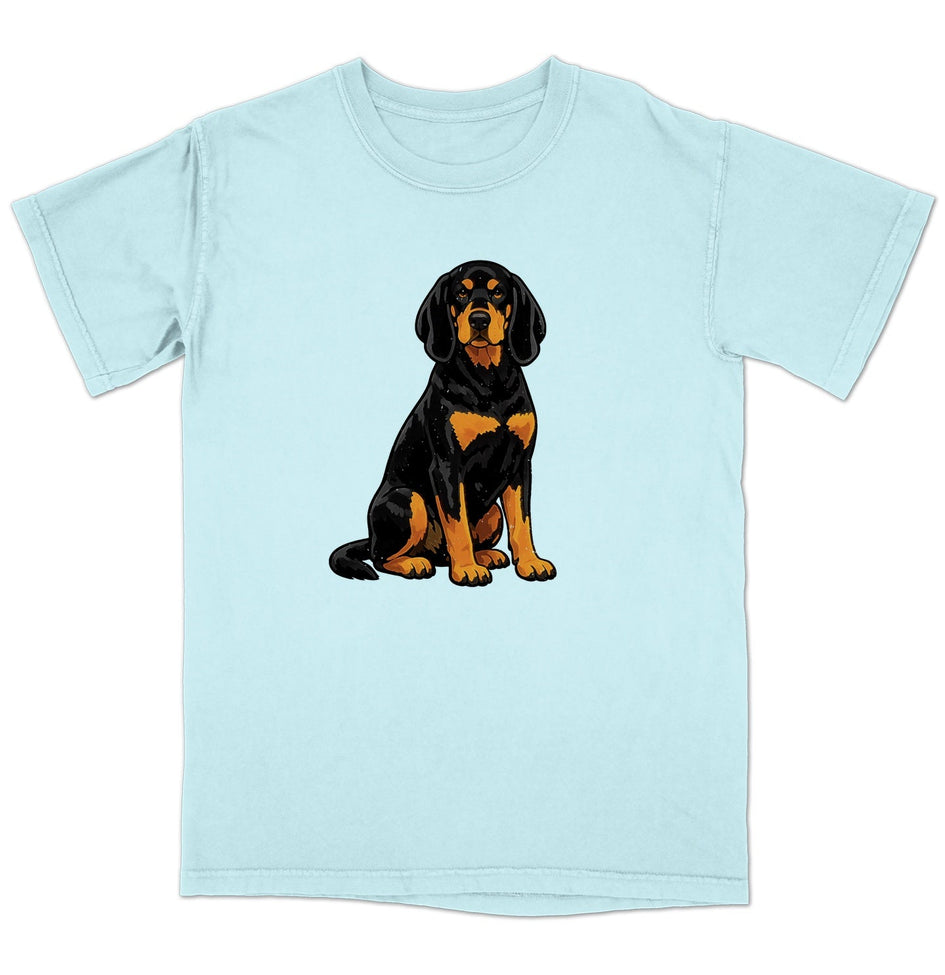 Watercolor Black and Tan Coonhound Adult Unisex T-Shirt