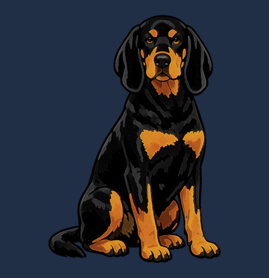 Watercolor Black and Tan Coonhound Adult Unisex T-Shirt