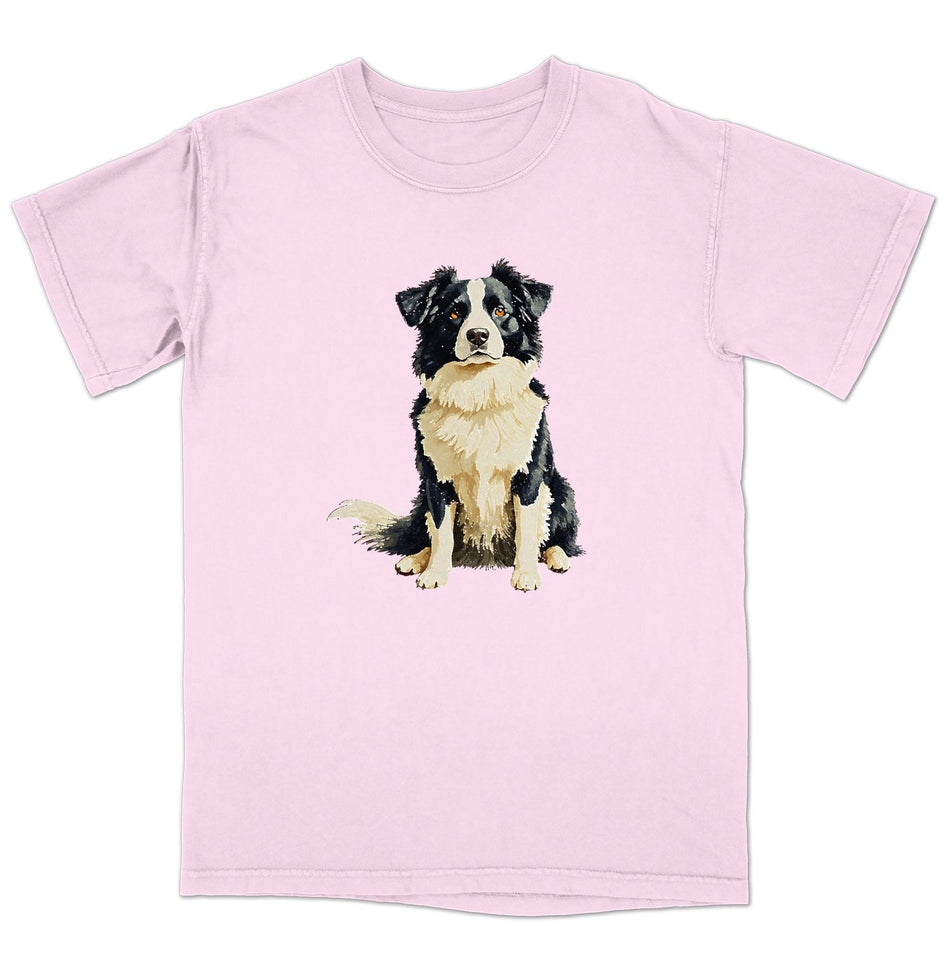 Watercolor Border Collie Adult Unisex T-Shirt
