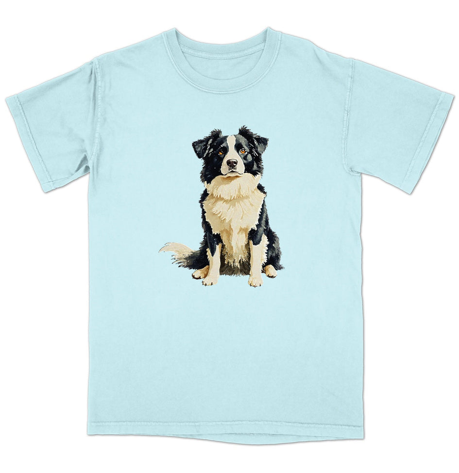 Watercolor Border Collie Adult Unisex T-Shirt