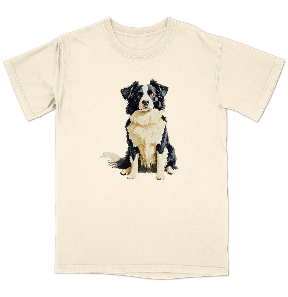Watercolor Border Collie Adult Unisex T-Shirt