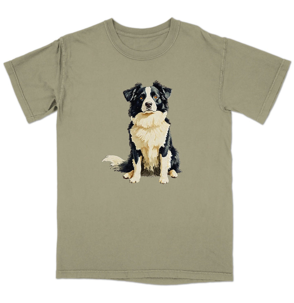 Watercolor Border Collie Adult Unisex T-Shirt