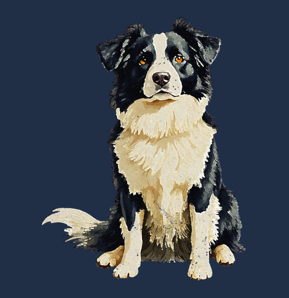 Watercolor Border Collie Adult Unisex T-Shirt