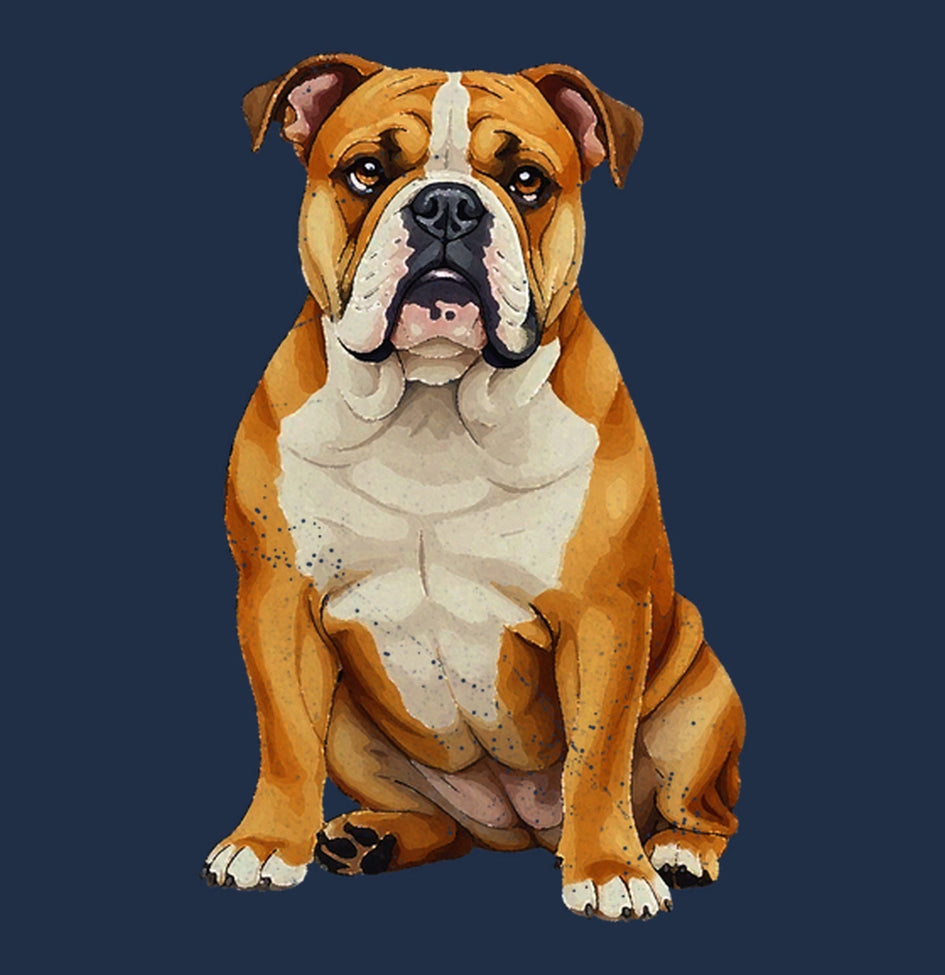 Watercolor Bulldog Adult Unisex T-Shirt
