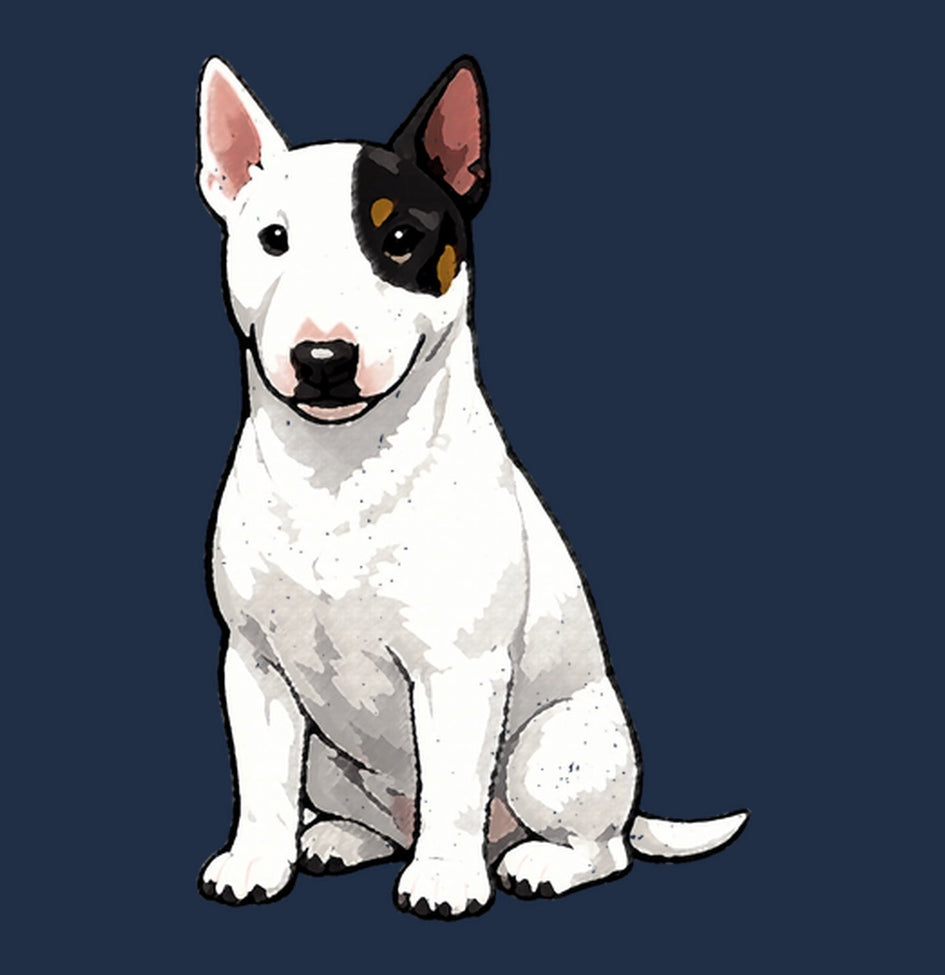Watercolor Miniature Bull Terrier Adult Unisex T-Shirt