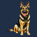 Watercolor German Shepherd Dog Adult Unisex T-Shirt