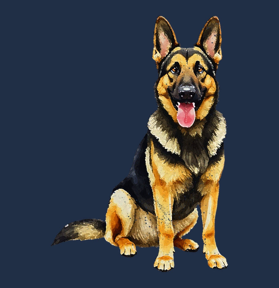 Watercolor German Shepherd Dog Adult Unisex T-Shirt