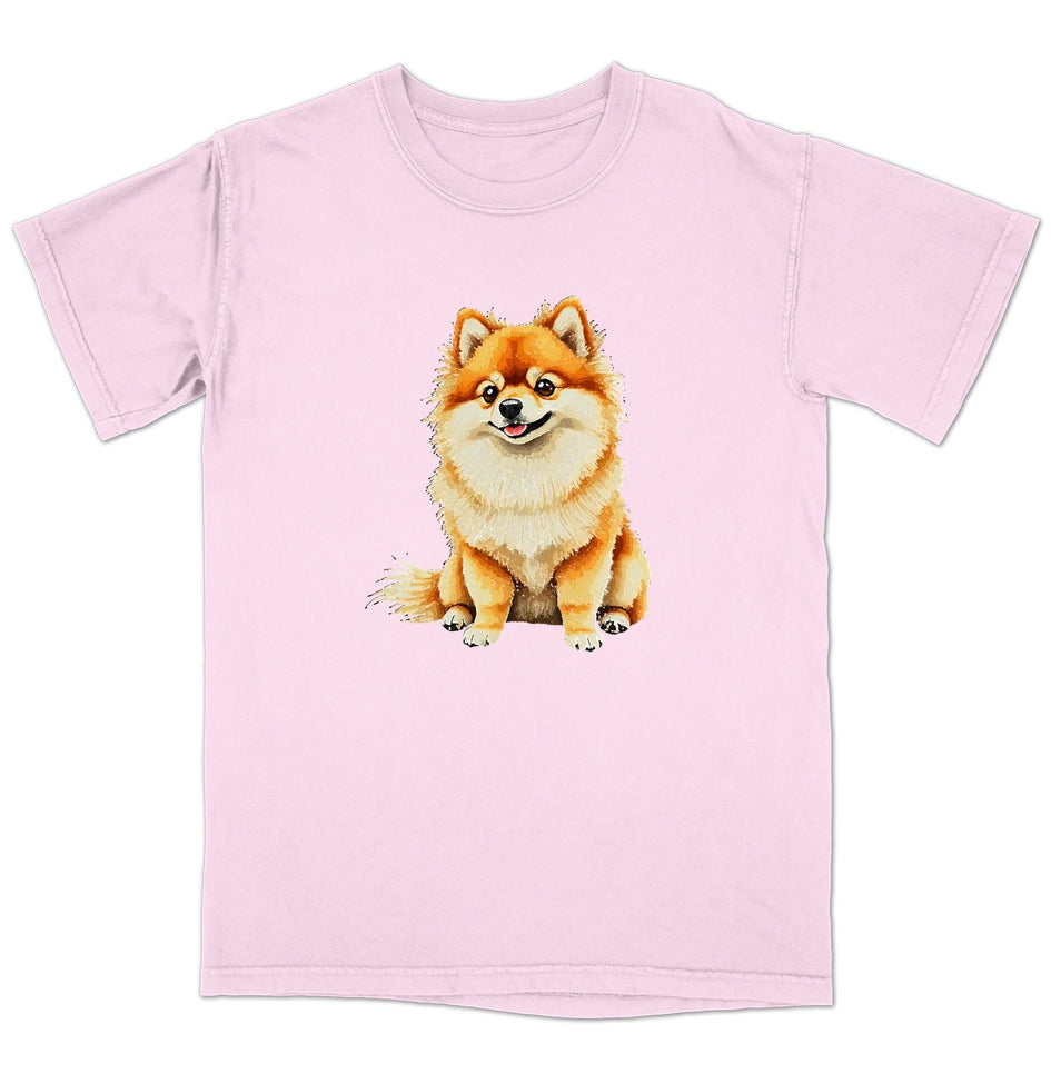 Watercolor Pomeranian Adult Unisex T-Shirt