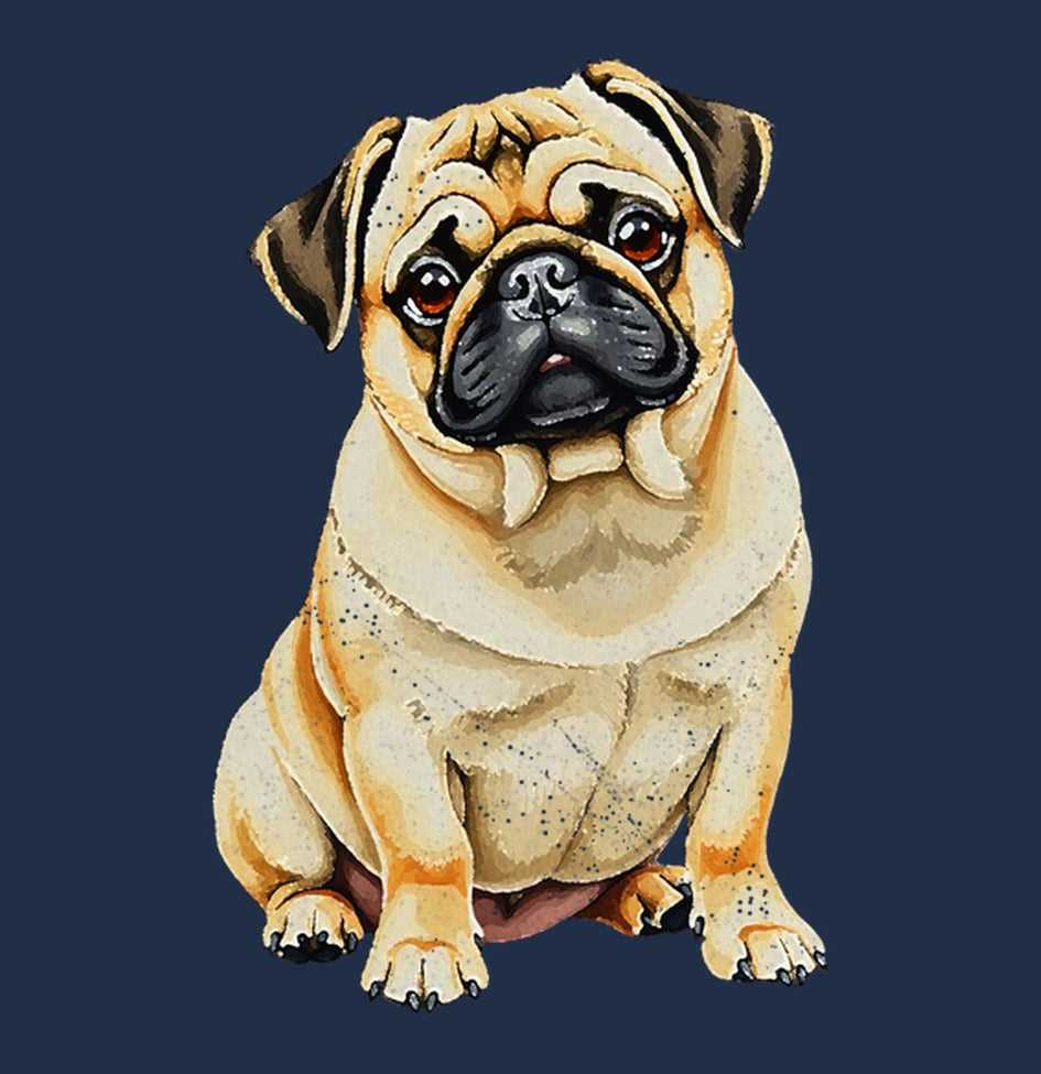Watercolor Pug Adult Unisex T-Shirt