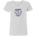 Weekends are for the Dogs - Ladies T-Shirt V-Neck