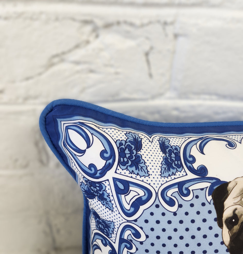 Pug Decorative Lumbar Pillow Cover