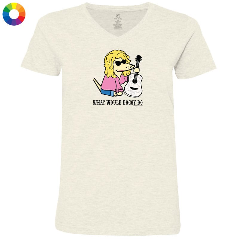 What Would Doggy Do - Ladies T-Shirt V-Neck