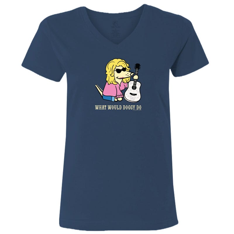 What Would Doggy Do - Ladies T-Shirt V-Neck