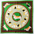 Pembroke Welsh Corgi Green Silk Scarf