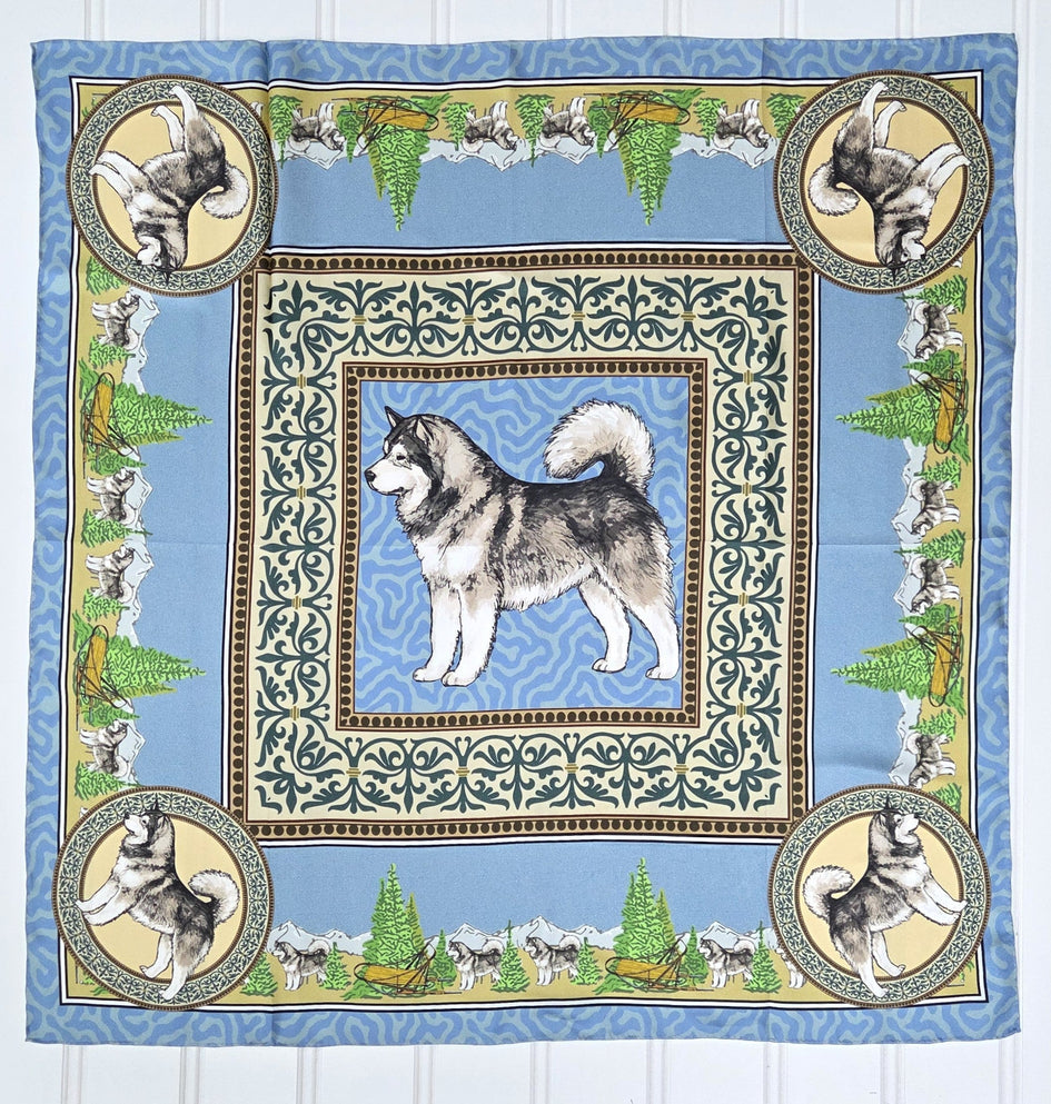 Alaskan Malamute Silk Scarf